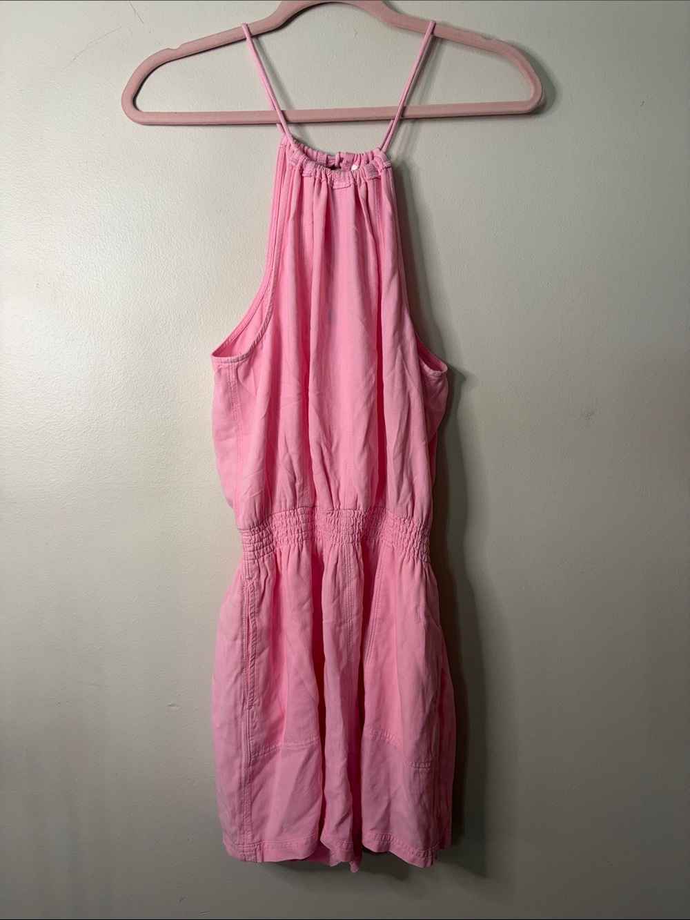 Splendid Pink Halter Shorts Romper - Picture 2 of 6